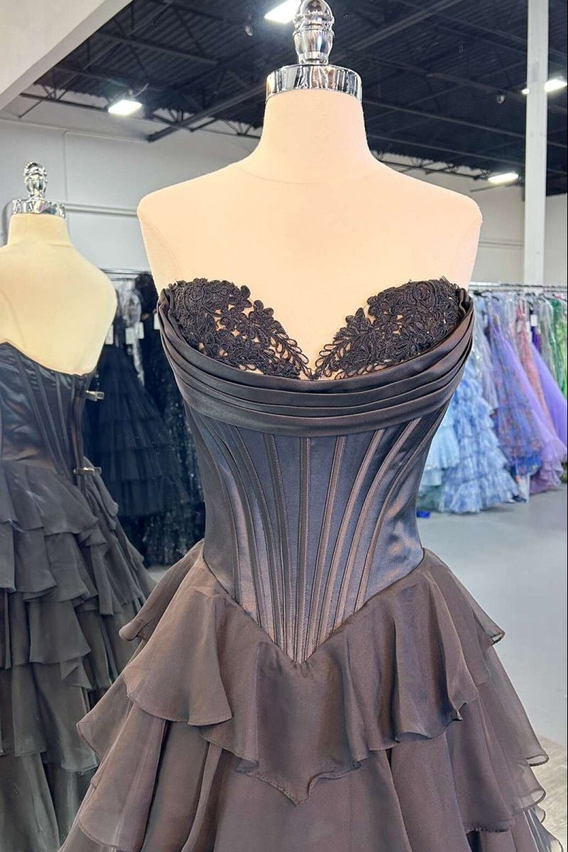 Strapless Chiffon Flowing Prom Dress - Image 10