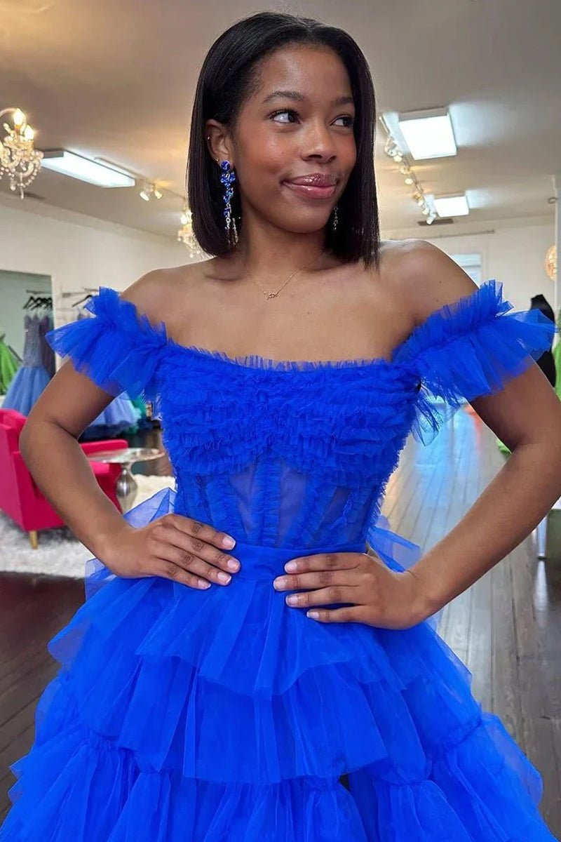Off-Shoulder Chiffon Prom Dress - Image 10